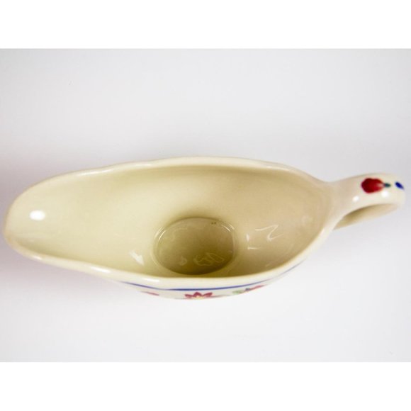 Shenango China Restaurant Ware Small Gravy Sauce Boat Blue Band Flowers - Picture 8 of 8